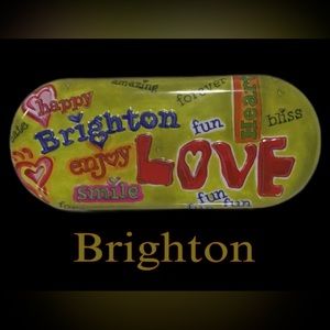 Vintage‎ Brighton Sunglasses Case, Metal, Lime Green